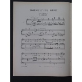 AUBERT Gaston Prière d'une mère Chant Piano 1908