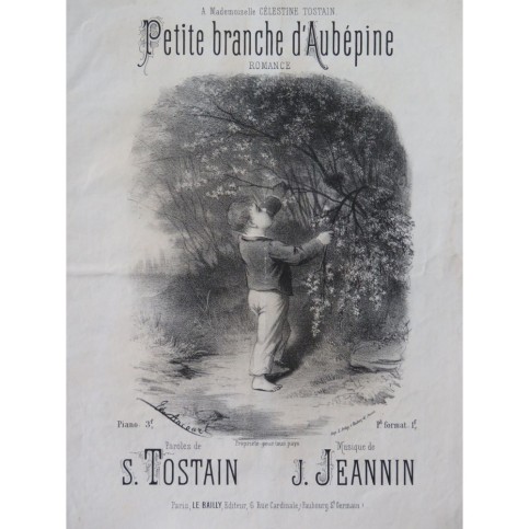 JEANNIN Jules Petite branche d'Aubépine Chant Piano ca1870