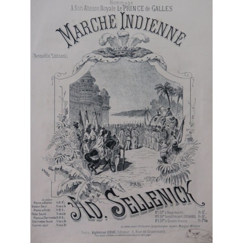 SELLENICK Ad. Marche Indienne Piano ca1890