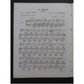 WEKERLIN J. B. Si j'étais Chant Piano ca1850