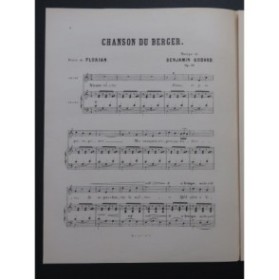 GODARD Benjamin Chanson du Berger Chant Piano ca1890