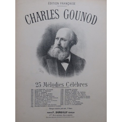GOUNOD Charles Blanche Colombe Chant Piano