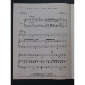 DUKE Vernon I Like The Likes Of You Chant Piano 1933