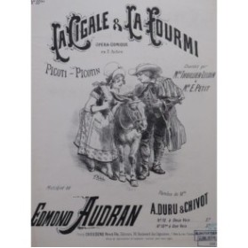 AUDRAN Edmond La Cigale et La Fourmi No 10 Chant Piano ca1887