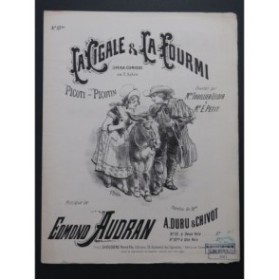 AUDRAN Edmond La Cigale et La Fourmi No 10 Chant Piano ca1887