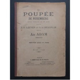 ADAM Adolphe La Poupée de Nuremberg Opéra Chant Piano ca1900