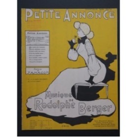 BERGER Rodolphe Petite Annonce Chant Piano 1902