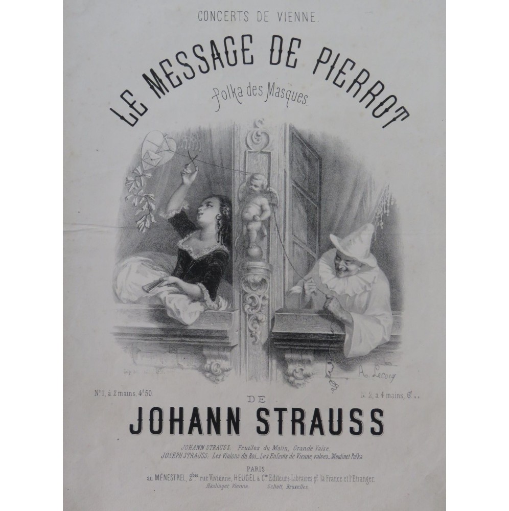 STRAUSS Johann Le Message de Pierrot Piano ca1866