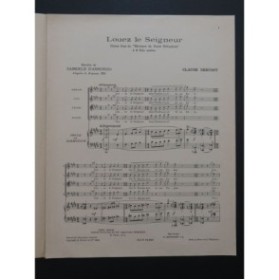 DEBUSSY Claude Louez le Seigneur Chant Orgue ou Harmonium 1933