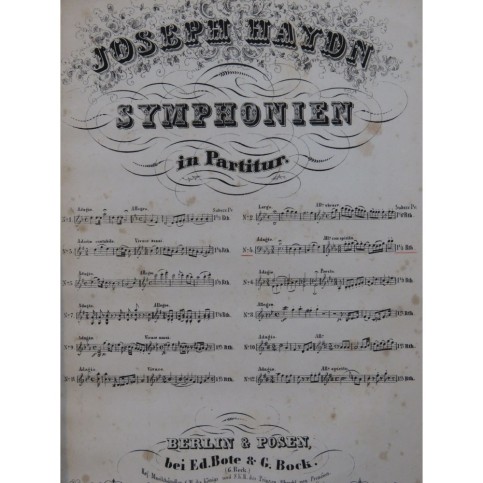 HAYDN Joseph Symphonie No 103 E b Major Orchestre ca1840