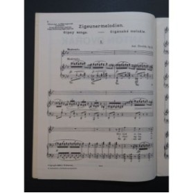 DVORAK Antonin Zigeunermelodien Gipsy Songs Chant Piano