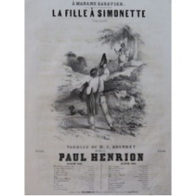 HENRION Paul La fille à Simonette Chant Piano 1845
