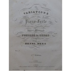 HERZ Henri Variations Piano ca1820