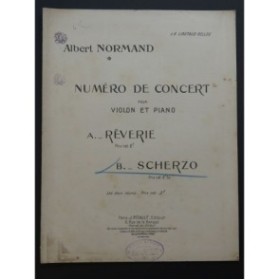 NORMAND Albert Scherzo Violon Piano 1907