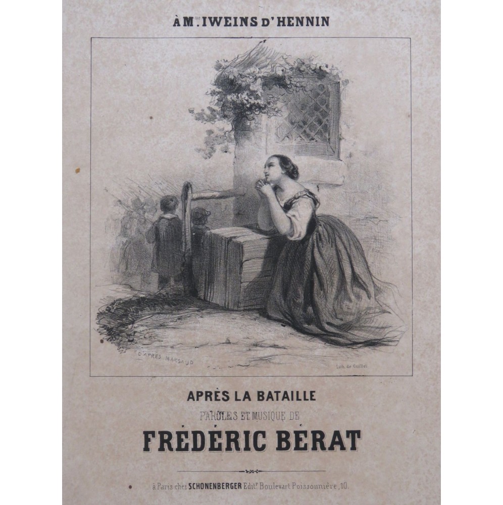 BÉRAT Frédéric Après la Bataille Chant Piano ca1840