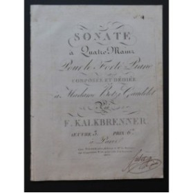 KALKBRENNER Frédéric Sonate op 3 Piano 4 mains ca1810