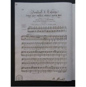 COURTIN H. Vous qui Priez, Priez pour moi Chant Piano ou Harpe ca1830