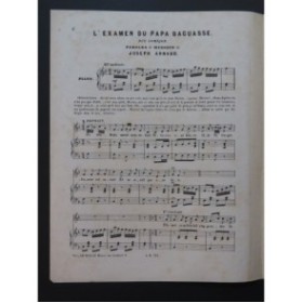ARNAUD Joseph L'Examen du Papa Baguasse Chant Piano ca1870