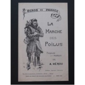 HÉROU A. La Marche des Poilus Chant Piano ca1918