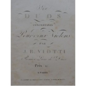 VIOTTI J. B. Six Duos Concertants pour deux Violons ca1820