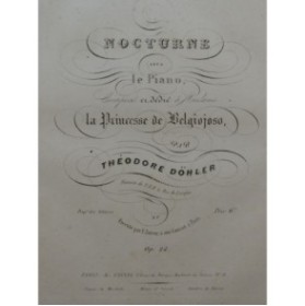 DÖHLER Théodore Nocturne Op 24 Piano ca1840
