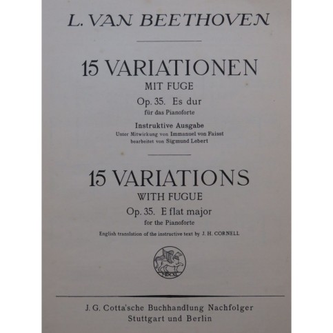 BEETHOVEN 15 Variationen mit Fuge op 35 Piano