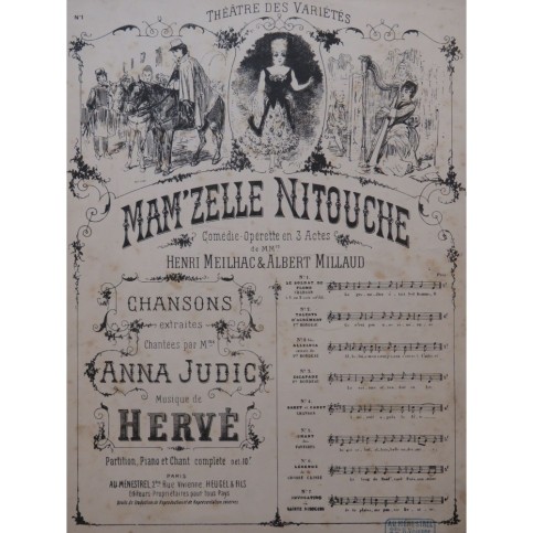 HERVÉ Mam'zelle Nitouche No 1 Le Soldat de Plomb Chant Piano 1883