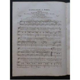 PANSERON Auguste L'Anglaise à Paris Chant Piano ca1830