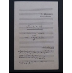 DAGAND Joseph Plaintes de Job Manuscrit Chant Orgue 1931