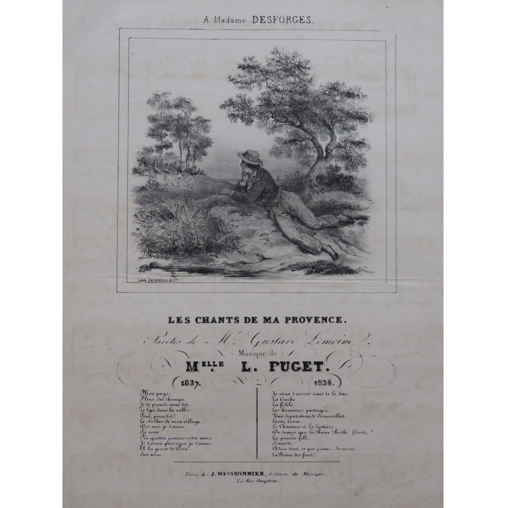 PUGET Loïsa Les Chants de ma Provence Chant Piano 1838