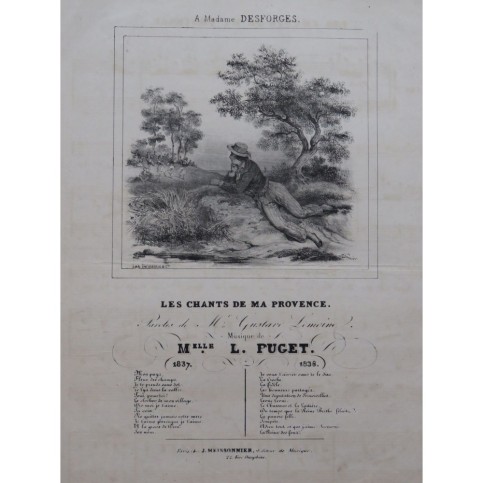 PUGET Loïsa Les Chants de ma Provence Chant Piano 1838