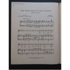 SNYDER Ted My Wife's Gone To The Country Chant Piano 1909