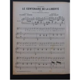 COLLIN Lucien Le centenaire de la liberté Chant Piano ca1880