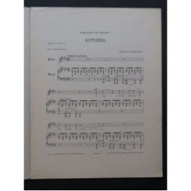 FAURE Gabriel Automne Chant Piano 1934