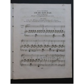 MOZART W. A. Don Juan No 5 Air Chant Piano ca1800