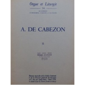 DE CABEZON Antonio Pièces Volume II pour Orgue 1957
