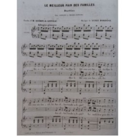 BORDÈSE Luigi Le meilleur pain des familles Chant Piano ca1840