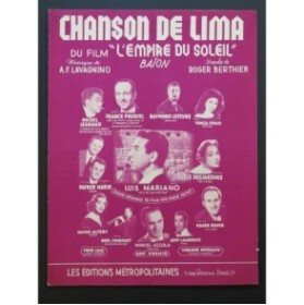LAVAGNINO A. F. Chanson de Lima Chant Piano 1957