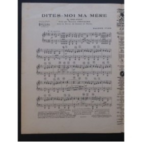 YVAIN Maurice Dites-moi ma mère Piano 1928