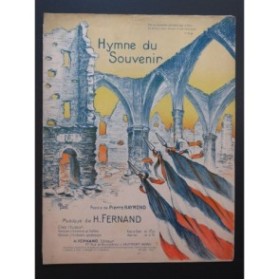 FERNAND H. Hymne du Souvenir Dédicace Chant Piano 1921