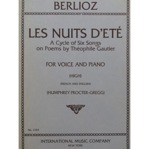 BERLIOZ Hector Les Nuits d'été Chant Piano