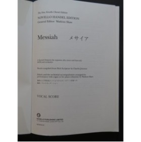 HANDEL G. F. Messiah Le Messie Oratorio Chant Piano