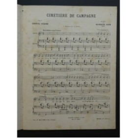 HAHN Reynaldo Cimetière de campagne Chant Piano 1894