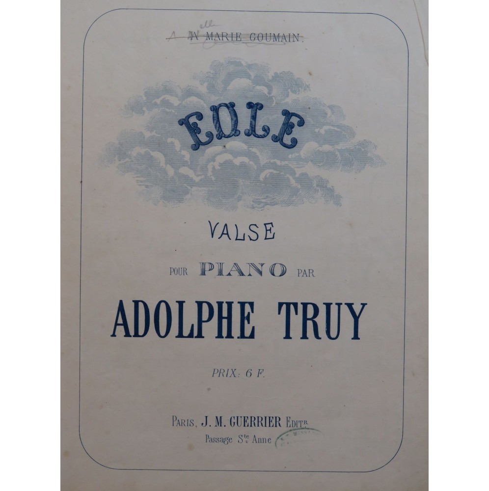 TRUY Adolphe Eole Piano XIXe siècle