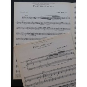 BARAT J. Ed. Fantaisie en Mi b Cornet Piano 1949