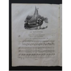 LAGOANÈRE Chevalier La Brigantine Chant Piano ou Harpe ca1830