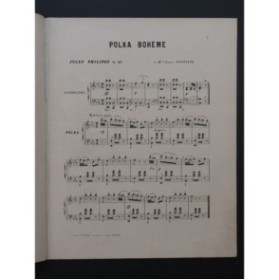 PHILIPOT Jules Polka Bohême Piano ca1860