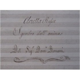 RONCONI Domenico Arietta Russa Manuscrit Chant Piano ca1800