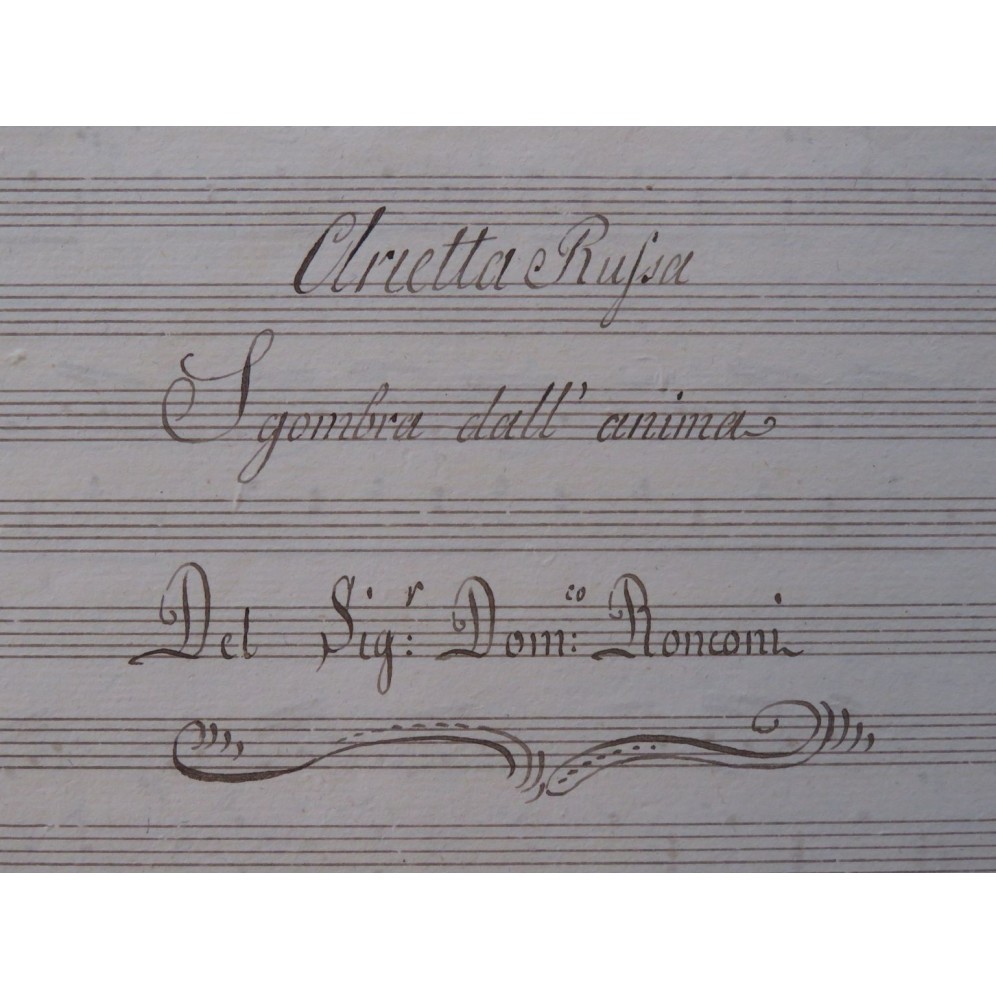 RONCONI Domenico Arietta Russa Manuscrit Chant Piano ca1800