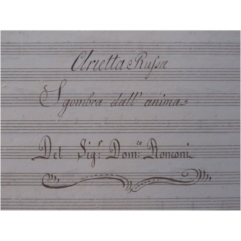 RONCONI Domenico Arietta Russa Manuscrit Chant Piano ca1800